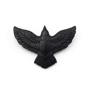 Sculpture majestueuse faite à la main de phénix/aigle en pierre d'agate noire - Symbole de puissance et de renouveau - 2 pouces - UN SEUL EXEMPLAIRE - Product Image 2