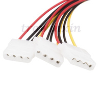 Kabel Pembagi Daya IDE 4Pin Tipe D Besar 4P Molex 1 Male To 3 Female Multiplier PC Fan Extension Big 4P Oneto Two Adapter