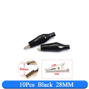 10 pièces 28MM/35MM/45MM pince crocodile en métal G98 pince électrique Crocodile pour tester le compteur de sonde noir/rouge avec botte en plastique - Product Image 3