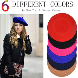 Wholesale Women Premium <strong>Wool</strong> Beret Hat Winter Keep Warm Caps Classic Hat Solid Color Beret <strong>Beanies</strong> - Product Image 6