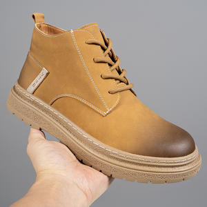 Bottes de travail décontractées en cuir véritable imperméables et confortables pour l'hiver, unisexes, avec semelle intercalaire en fourrure - Product Image 5
