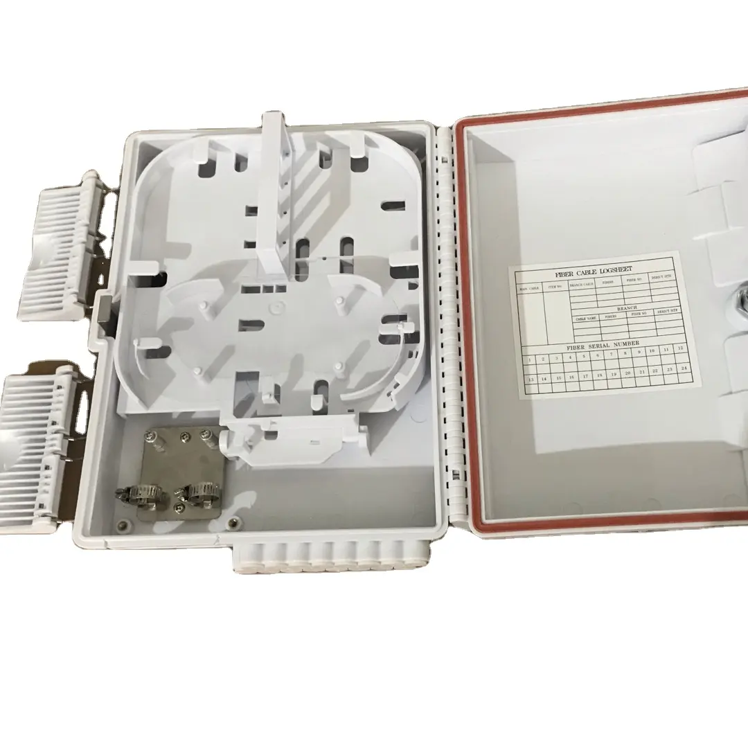 UV Resistant lockable indoor/outdoor wall box 24 ports splice with SC Simplex Adapter SM pigtail