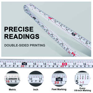 Cinta Métrica de 5m/7.5m con Fracciones, Gancho Magnético Multiusos, Resistente, Estuche Compacto de Plástico Verde, Hoja de Acero, Retorno Automático - Product Image 3