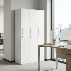Armoire de classement métallique industrielle moderne et minimaliste avec 2 tiroirs verrouillables, porte en verre antistatique, pour bureau, commerce ou école - Product Image 1