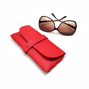 Estuche de cuero PU suave para gafas, caja de embalaje para anteojos de sol, se acepta logotipo personalizado