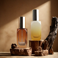 Bouteilles en verre de luxe en gros, 30/50 ml, dégradées, finition polie, avec compte-gouttes, pour sérum, huile cosmétique, fond de teint, émulsion