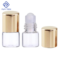 Flacons compte-gouttes en verre ambré transparent de 1 ml, 2 ml, 3 ml, 5 ml avec bouchon métallique, rechargeables, pour huiles essentielles, parfums et diffuseurs à bâtonnets