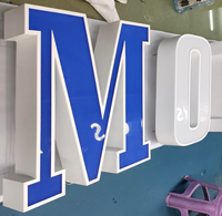 YIJIAO Lettres en métal lumineuses populaires à éclairage frontal, lettres en acrylique lumineuses avec capuchon de finition pour porte de magasin