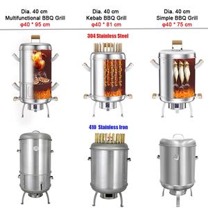 304 स्टेनलेस स्टील पोर्टेबल चारकोल केब बीबीसी ग्रिल और चिकन रोस्टर बाहरी कैंपिंग धूम्रपान के लिए - Product Image 4