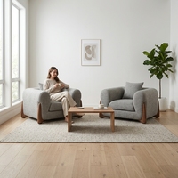 Canapé Chesterfield Moderne Personnalisé en Tissu avec Rembourrage en Éponge, Fauteuil Inclinable Simple, Ensemble de Fauteuils Solides pour Salon et Hôtel