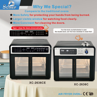 Freidora de Aire Eléctrica Multifunción de Acero Inoxidable de 28L y 1700W con Control Digital, Calidad Superior, Antiadherente con PTFE, Horno Francés Holandés