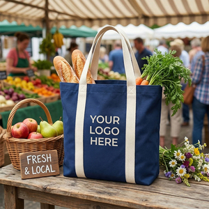 <span class=keywords><strong>Borsa</strong></span> Tote in Tela Resistente e Sostenibile con Manico Rinforzato per Mercato Biologico e Soluzione Eco-Friendly Completa - Product Image 1