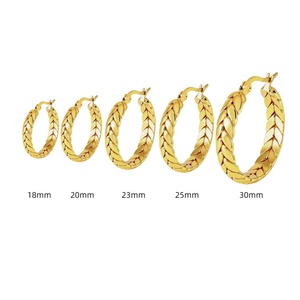 Stainless Steel Wheat Earrings European American Elegant <b>Light</b> Luxury Small Oval French Fashion Internet Popular <b>Circle</b> Ear - Product Image 4