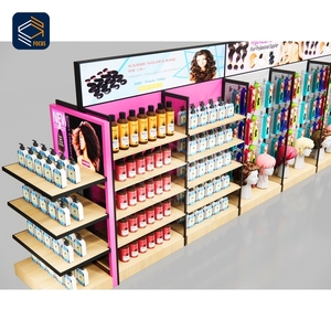 Vitrina de exhibición de pelucas de vidrio con puerta con cerradura, múltiples estantes y cajones, combinación de vitrina para extensiones de cabello, para galería - Product Image 1