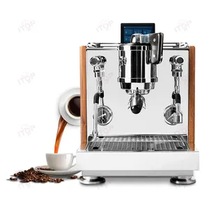 Machine à café espresso en acier inoxydable à température d'extraction réglable Cafetière commerciale semi-automatique à groupe unique