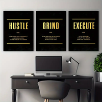 Lot de 3 Tableaux sur Toile Affiches Murales Art Moderne Motivation Entrepreneur Décor Polyvalent pour Salons Chambres Couloirs