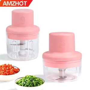 Mini Electric Chopper, Mini Food Processor With 3 Sharp Blades, 250ml Onion  Chopper Usb Charger For Onion, Garlic, Meat, Vegetable, Fruit (pink)
