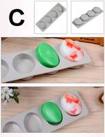 Moule à savon en silicone MUYULINS, 4 cavités, formes ronde, ovale et cubique, certifié LFGB, antiadhésif platine, sans BPA