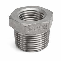 Raccord de tuyauterie en acier inoxydable 304, réducteur hexagonal BSPP BSPT, filetage mâle de 1/2 à 2 pouces, surface lisse, moulage de précision