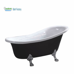 Baignoire ovale autoportante en acrylique, peut se poser sur <span class=keywords><strong>les</strong></span> <span class=keywords><strong>pieds</strong></span>, avec robinet, pour le style français, noir - Product Image 1