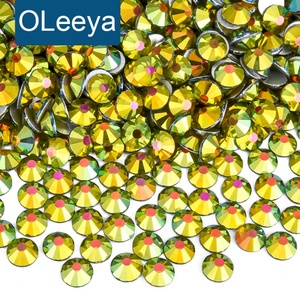 OLeeya Crysta Magic Olive Gems Non HotFix Rhinestone Flatback Glass Nail Rhinestones Diamond for Fabric DIY <b>Decorations</b> - Product Image 1
