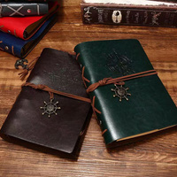 Cuaderno de Cuero Estilo Pirata Vintage, Cuaderno Recargable de Hojas Sueltas para la Escuela, Viajes, Diario, Bloc de Notas, A5