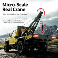Camión de Rescate RC AJB MN-82T al por Mayor, Grúa Todoterreno 4x4 con Gancho de Remolque de un Toque, Escala 1:12, Coche de Juguete RC Sígueme