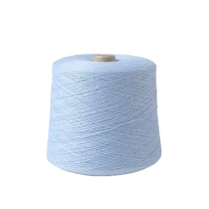 Fábrica barato azul seda tibetano iaque misturado colorido mão malha fio lã grossa misturado fios para venda