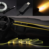 Vente en gros Nouveau RVB Lumière froide ambiante Bande de LED Intérieur de voiture Lampe à fibre optique Décoratif Néon EL Fil Contrôle manuel Atmosphère