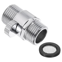 Accessoires de douche : Régulateur de débit d'eau en laiton avec robinet d'arrêt pour douchette et pomme de douche