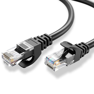 Cable de Conexión Cat5e UTP de Alta Velocidad, 26AWG CCA 8P8C RJ45, Cable Ethernet, PVC/LSZH, Negro, Cable de Comunicación - Product Image 1