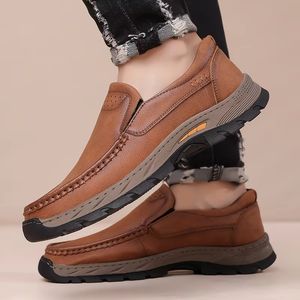 Nouvelles Chaussures Habillées en Cuir à Lacets de Haute Qualité pour Hommes, Modèle Slip-on, en Cuir Véritable, Marque de Luxe Italienne 2025, Formelles, avec Semelle en EVA et Maille Respirante - Product Image 3
