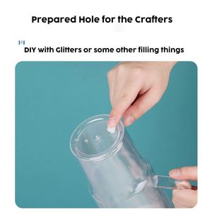 Wholesale BPA FREE Food Safe Eco-Friendly Snow Globe Crafting Blanks 40oz <b>Plastic</b> Double Walled Twist Lid Tumbler Pre-drilled - Product Image 6