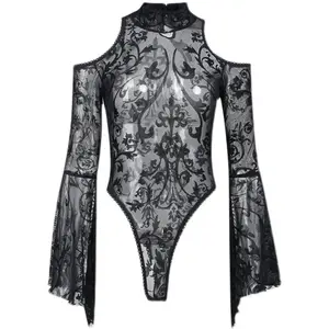 Adult Goth Flare Sleeve Luxury Onsies Sexy Lingeries Goth Clothes For Women