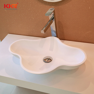 Baño <span class=keywords><strong>de</strong></span> arriba contra cuenca forma <span class=keywords><strong>de</strong></span> flor <span class=keywords><strong>diseño</strong></span> moderno superficie sólida lavabo resina fregadero <span class=keywords><strong>de</strong></span> piedra - Product Image 1