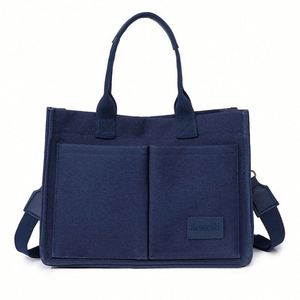 Fashion Custom Women Shoulder Cotton Canvas <b>Tote</b> <b>Bag</b> with Pocket for Class and Work - Product Image 5