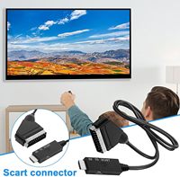 Nuevo Convertidor de HD a SCART, Adaptador de Video HD 1080P, Compatible con NTSC y PAL, Dos Estándares de Salida de TV