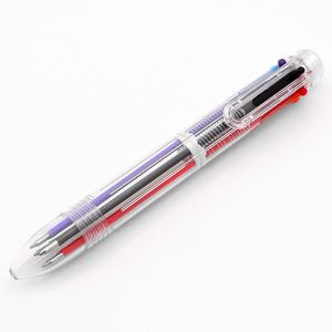 Hot Stationery Transparent Retractable 6 Color Multicolor <b>Pen</b> With Press Colorful Writing for Creative Kids Ball Ballpoint - Product Image 6