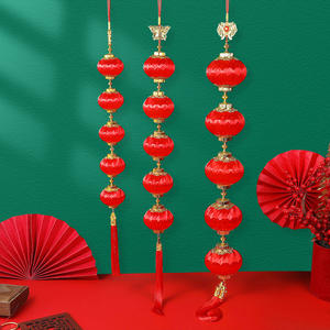 งานฉลองแต่งงาน ต้อนรับปีใหม่ โคมไฟจีนสีแดงแบบเป็นมิตรกับสิ่งแวดล้อม กันน้ำ ตกแต่งเองได้ โคมไฟแขวนขนาดเล็ก - Product Image 6