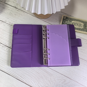 Bán buôn xách tay 20 màu sắc PU da bơm lại tùy chỉnh tiền mặt phong bì tiết kiệm Organizer Planner Bìa Macaron Ngân Sách chất kết dính A6 - Product Image 6
