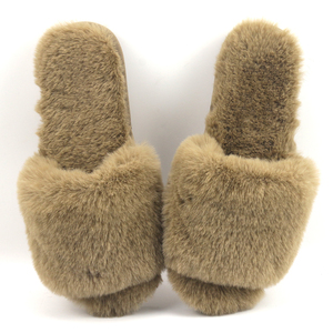 Pantofole <span class=keywords><strong>da</strong></span> <span class=keywords><strong>donna</strong></span> in pelliccia sintetica Fuzzy Memory Foam imitazione piatta in pelliccia di coniglio pantofole punta aperta scarpe <span class=keywords><strong>da</strong></span> <span class=keywords><strong>casa</strong></span> sandali - Product Image 4
