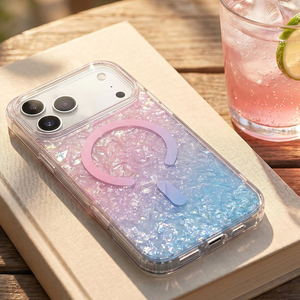 Coque de téléphone à texture holographique scintillante pour iPhone 17 Pro Max, coque rigide magnétique en PC et TPU pour iPhone 17 16 LM062 - Product Image 1