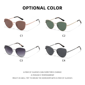 Venta al por mayor de fábrica, <span class=keywords><strong>lentes</strong></span> de té Cat Eye, gafas de sol personalizadas de lujo de Metal <span class=keywords><strong>para</strong></span> hombres, <span class=keywords><strong>monturas</strong></span> de gafas de sol <span class=keywords><strong>para</strong></span> conducir, stock listo - Product Image 6