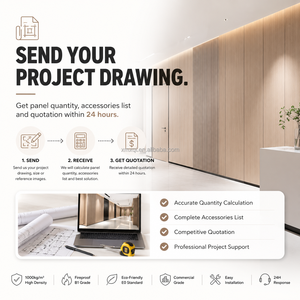 Panneau mural <span class=keywords><strong>en</strong></span> charbon de bambou, placage <span class=keywords><strong>en</strong></span> <span class=keywords><strong>bois</strong></span> de teck brun, film PVC, panneau mural ignifuge, <span class=keywords><strong>décoration</strong></span> intérieure pour projet commercial - Product Image 5