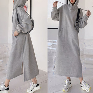 <span class=keywords><strong>Felpa</strong></span> con cappuccio stile coreano con cappuccio lungo e spesso da donna - Product Image 2