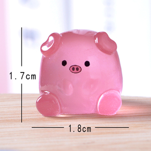 6 Colores de Resina, Mini Cerditos de Gelatina, Mini Cerditos Luminosos, Figuras <span class=keywords><strong>Miniatura</strong></span>, Animales de Resina <span class=keywords><strong>Miniatura</strong></span> al por Mayor para Decoración de Jardín, Paisaje y Fiestas - Product Image 5