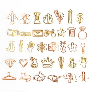 <span class=keywords><strong>Trombone</strong></span> mignon pinces à fil en métal pince d'index de fichier trombones élargis trombones en forme de métal signet pour le bureau à domicile - Product Image 1