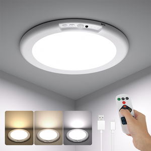 Rechargeable Motion Sensor Smart LED Ceiling <strong>Light</strong> <strong>PIR</strong> Sensor White Shade Magnetic Suction Installation Modern Design ABS - Product Image 1