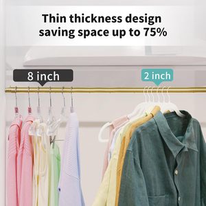 Heavy Duty <b>Plastic</b> Velvet Hangers for Clothes Flocking Non-slip Space Saving Wardrobe Use Single Tier - Product Image 3