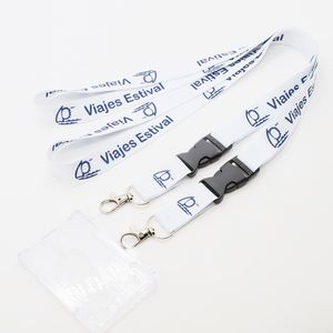 Custom Polyester Lanyard Heat Transfer Printing Logo Travel Tourism Event Conference Badge Holder Breakaway <b>Buckle</b> Lanyard - Product Image 1